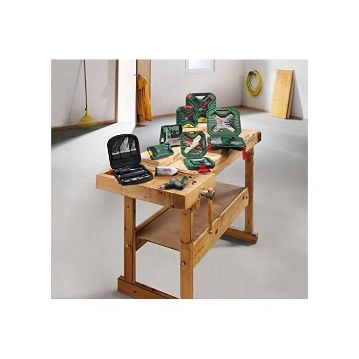 Bosch X-Line Box Kit de 100 accesorios para taladrar y atornillar, incluye brocas para madera, metal, hormigón y destornillador 1