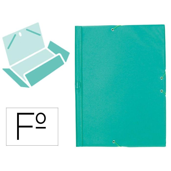 Carpeta Liderpapel Gomas Plastico Folio Solapas Color Verde