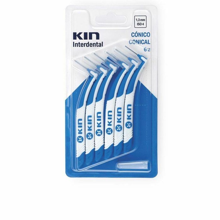 Kin Cepillo Interdental Cónico 1,3 mm - Pack 6 unidades para Limpieza Eficaz de Placa y Espacios Reducidos Kin Cepillo Interdental Cónico 1,3 mm - Pack 6 unidades para Limpieza Eficaz de Placa y Espacios Reducidos