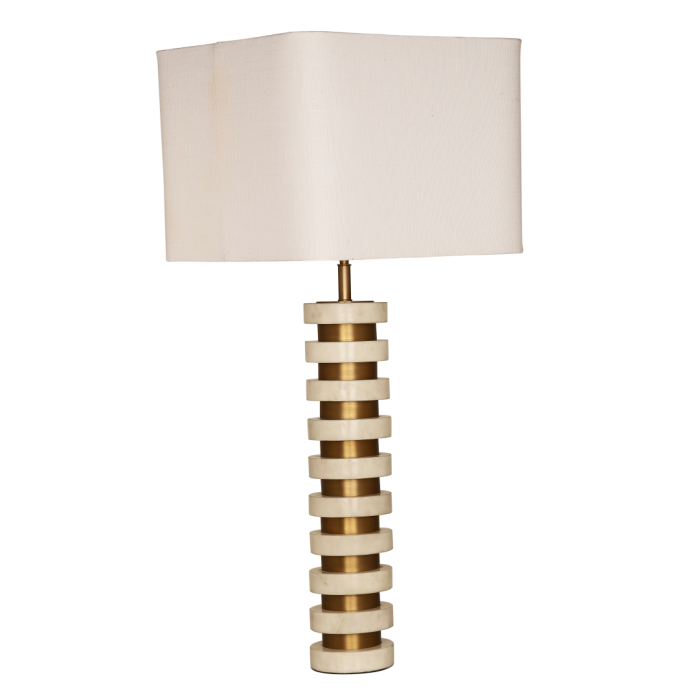 DKD Home Decor 1c25 Lámpara de Sobremesa Colección India Item Home, de Acero y Mármol Dorado Beige, Bombilla E27, 50W, 98 cm Alto