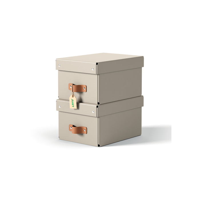 Pack 2 Cajas de Almacenamiento Cartón Pequeña Color Beige Leitz 61470012 0 Pack 2 Cajas de Almacenamiento Cartón Pequeña Color Beige Leitz 61470012 0