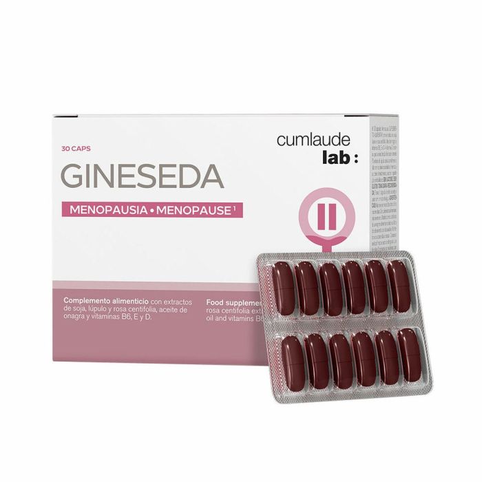 Cumlaude Lab GINESEDA Complemento Alimenticio Cápsulas 30 u para Menopausia y Bienestar Hormonal con Isoflavonas y Vitaminas