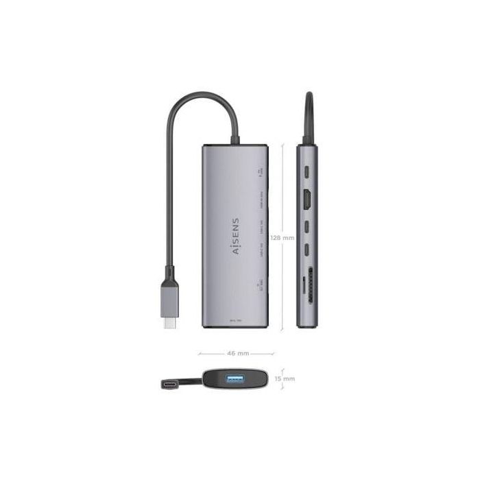 Docking USB Tipo-C Aisens ASUC-7P031-GR/ 1xHDMI/ 1xUSB/ 2xUSB Tipo-C/ 1xLector Tarjetas/ 1xUSB Tipo-C PD/ Gris 3