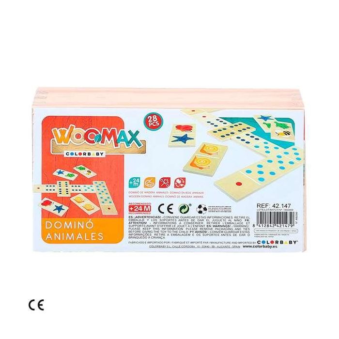 Woomax Dominó de Animales de Madera 28 Piezas - Juego Infantil para Niños a partir de 2 Años 4 Woomax Dominó de Animales de Madera 28 Piezas - Juego Infantil para Niños a partir de 2 Años 4