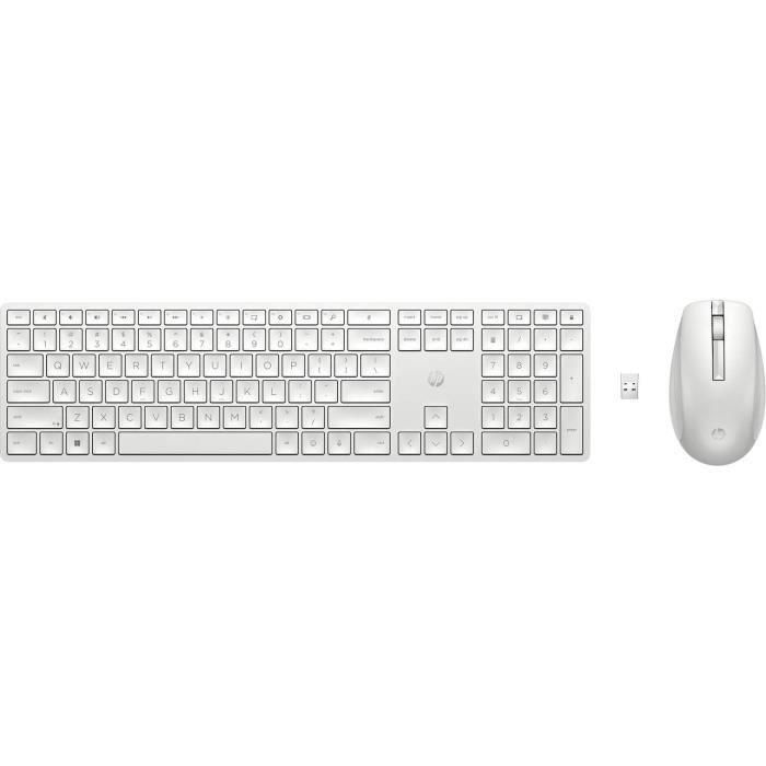 HP 650 - juego de teclado y ratón - AZERTY francés - blanco HP 650 - juego de teclado y ratón - AZERTY francés - blanco