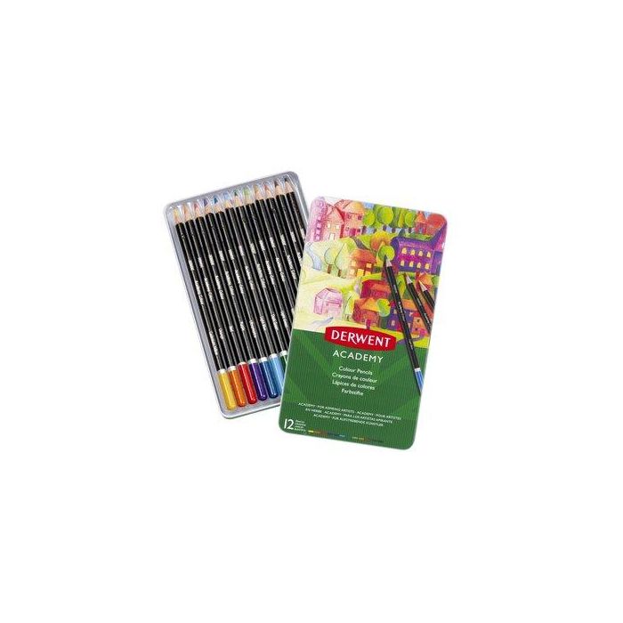 Derwent Lápices De Colores Surtidos Caja Metálica 12 Ud - Ideal para colorear y dibujar