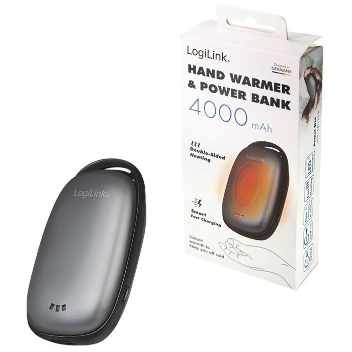 Powerbank 4.000 mAh. 1x USB-A. Handwärmer. metallgrau 9