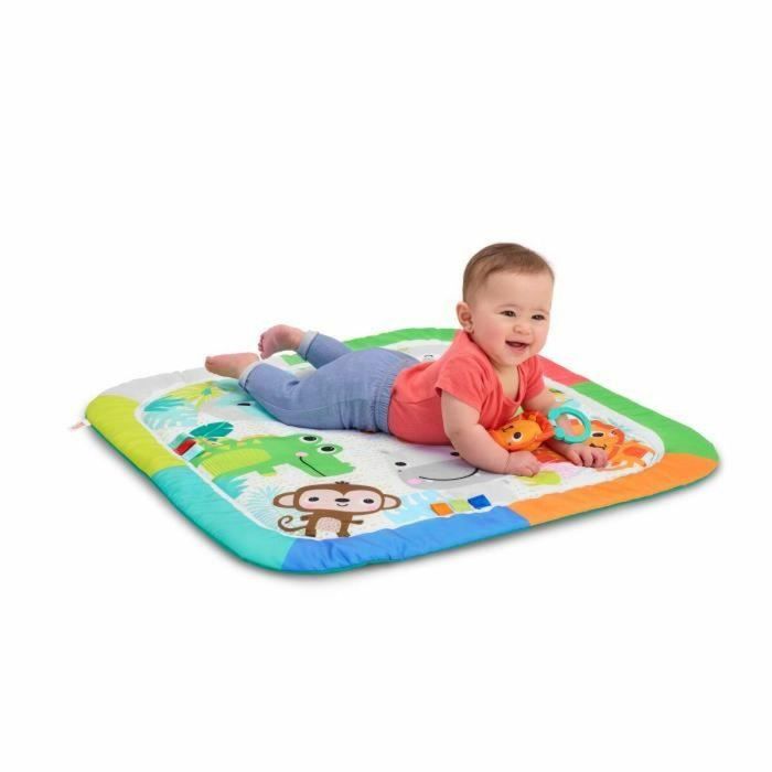 Bright Starts BS17516 - Alfombra de Actividades Plegable para Bebé, Azul Jungla, Arco con Juguetes Sensoriales y Musicales, Espejo 3 Bright Starts BS17516 - Alfombra de Actividades Plegable para Bebé, Azul Jungla, Arco con Juguetes Sensoriales y Musicales, Espejo 3