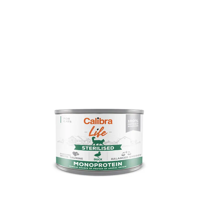 Calibra Cat Life Lata Sterilised Pato 6x200 gr Calibra Cat Life Lata Sterilised Pato 6x200 gr