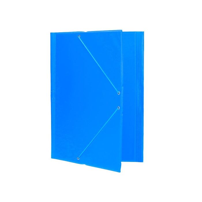 Carpeta Liderpapel Gomas Plastico Folio Solapas Color Celeste 1