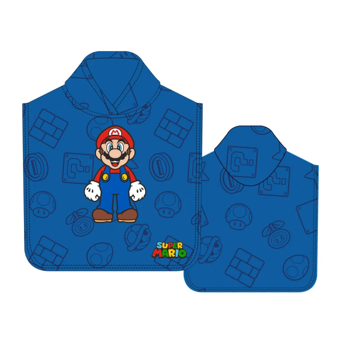 Safta Poncho Super Mario Microfibra 50x100cm 1