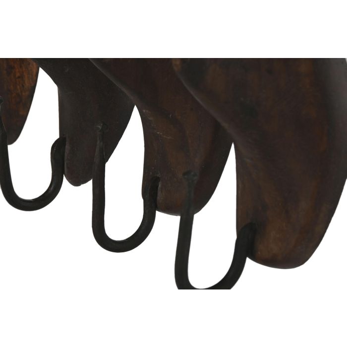 Perchero Pared Item Home DKD Home Decor Marron Oscuro 10 x 28 x 66 cm (2 Unidades) 2