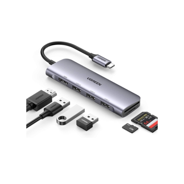 Ugreen 20956A Hub de Interfaz Usb Tipo C 5000 Mbit/S Plata 3