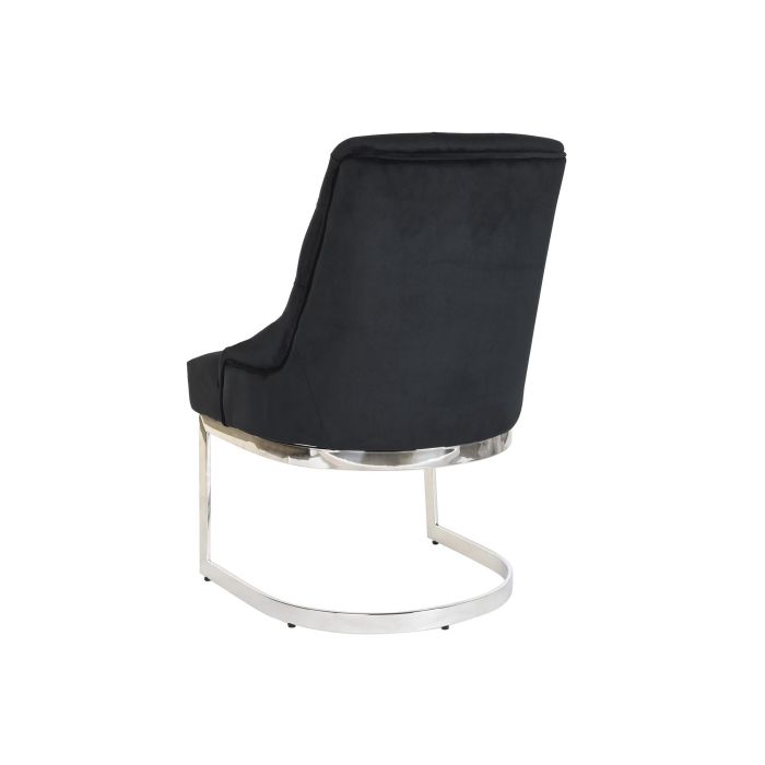 Silla Moderno DKD Home Decor Negro Plateado 58 x 93 x 60 cm 5