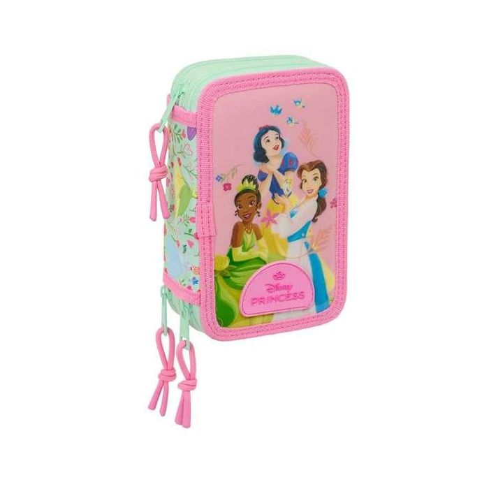Estuche Escolar con Accesorios Disney Princess Bloom Rosa Aguamarina 12,5 x 19,5 x 5,5 cm 37 Piezas