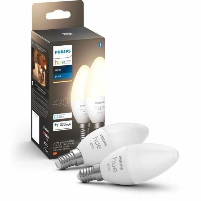 PHILIPS Hue White - Bombillas LED inteligentes E14 - Compatible con Bluetooth - Paquete de 2 4