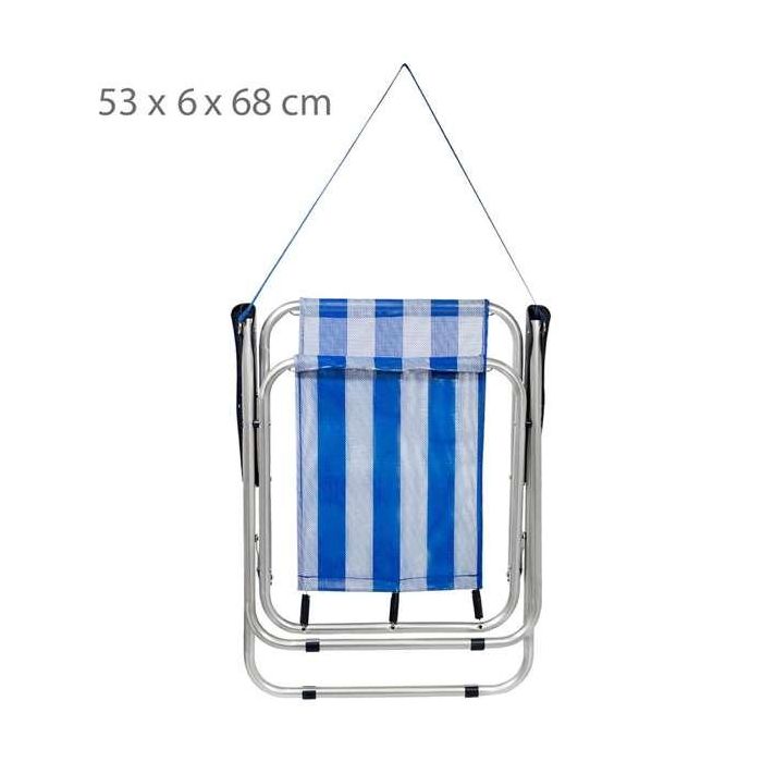 Silla playa aluminio plegable fija marinera 44x45x76 cm 4