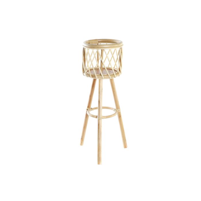 DKD Home Decor Macetero Balinés de Bambú Natural 70 cm Alto, 20x23 cm Base