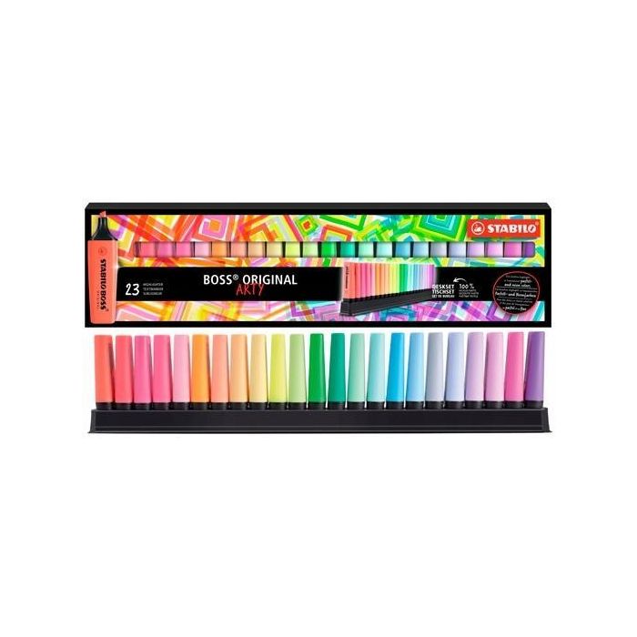 Stabilo Marcador Boss Original Arty, Set de 23 Unidades, Colores Surtidos, Forma Única, 2 mm y 5 mm