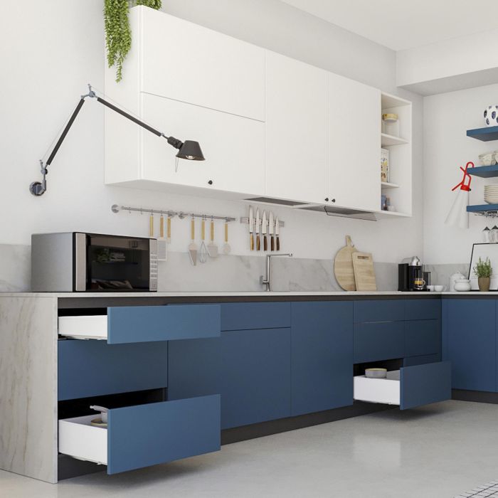 Emuca Cajón exterior Simplex 25kg de altura 122mm, profundidad 440mm, Acero, Pintado blanco 1 Emuca Cajón exterior Simplex 25kg de altura 122mm, profundidad 440mm, Acero, Pintado blanco 1