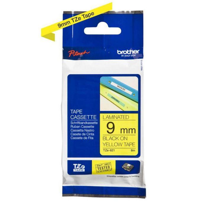 Brother P-touch TZe Cinta Etiquetadora Laminada Negro sobre Amarillo 9mm x 8m | Durabilidad Extrema, Resistente a Abrasión, Químicos y Luz Solar 1 Brother P-touch TZe Cinta Etiquetadora Laminada Negro sobre Amarillo 9mm x 8m | Durabilidad Extrema, Resistente a Abrasión, Químicos y Luz Solar 1