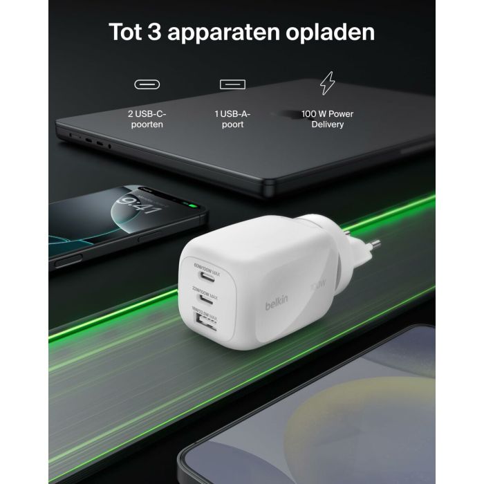 Cable USB Belkin Blanco 9