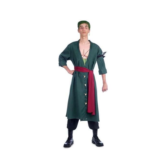 Disfraz roronoa zoro crema para el pelo, pendientes, chaqueta, pañuelo, fajín y pantalón talla l 0 Disfraz roronoa zoro crema para el pelo, pendientes, chaqueta, pañuelo, fajín y pantalón talla l 0