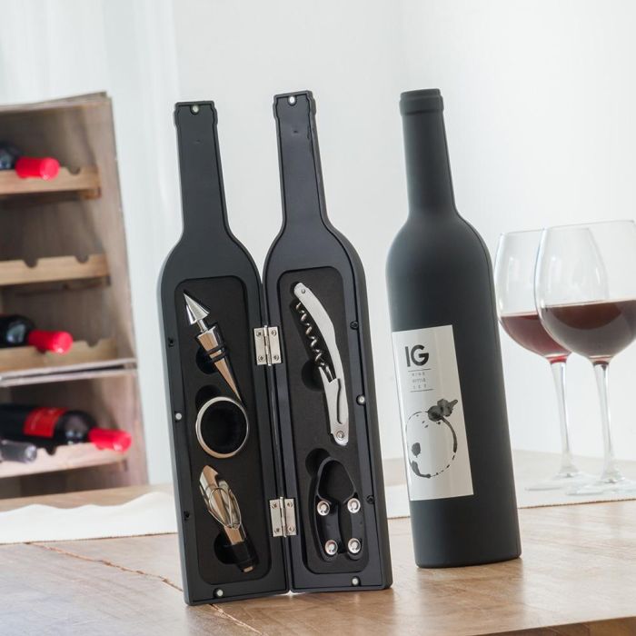 Estuche de Vino Botella InnovaGoods 5 Piezas 2 Estuche de Vino Botella InnovaGoods 5 Piezas 2
