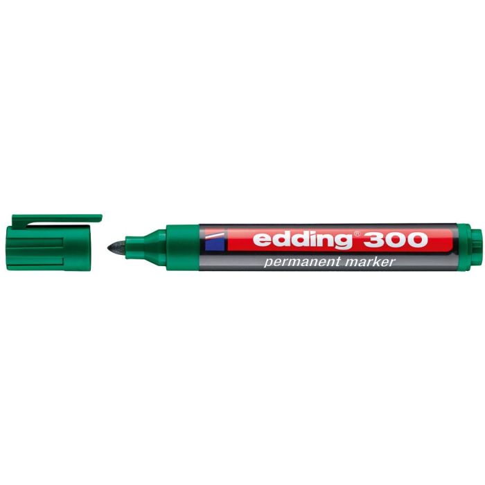 Rotulador Edding Marcador Permanente 300 Verde Punta Redonda 1,5-3 mm Recargable 10 unidades 1