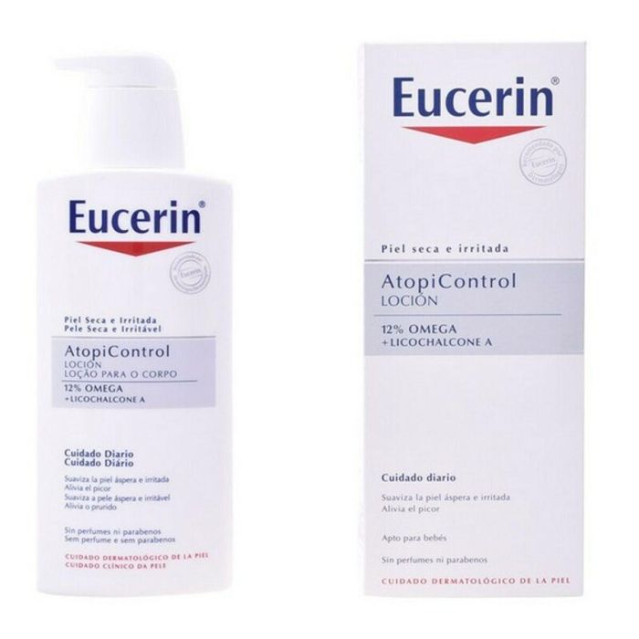 Eucerin ATOPICONTROL Loción Corporal Piel Atópica Seca Sensible - Omega 12% Hidratante Calmante 400 ml Sin Fragancia Dosificador
