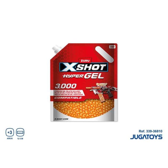 Bola hypergel x-shot en blister (3.000 bolas de gel) 12cm 1