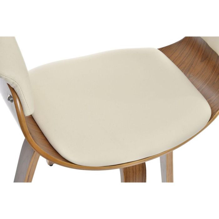 DKD Home Decor Silla de Oficina Giratoria Moderna, Tapizada en PU Crema y Marrón con Base Nogal, Altura Asiento 50 cm, 78x61x46 cm 1 DKD Home Decor Silla de Oficina Giratoria Moderna, Tapizada en PU Crema y Marrón con Base Nogal, Altura Asiento 50 cm, 78x61x46 cm 1