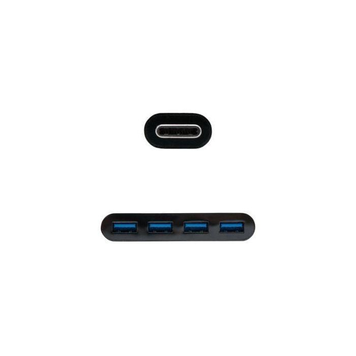 Nanocable 10.16.4401-BK Hub Adaptador USB Tipo-C 3.1 a 4 Puertos USB 3.0 Compatible 2.0 Plug & Play Negro 25 cm 1 Nanocable 10.16.4401-BK Hub Adaptador USB Tipo-C 3.1 a 4 Puertos USB 3.0 Compatible 2.0 Plug & Play Negro 25 cm 1