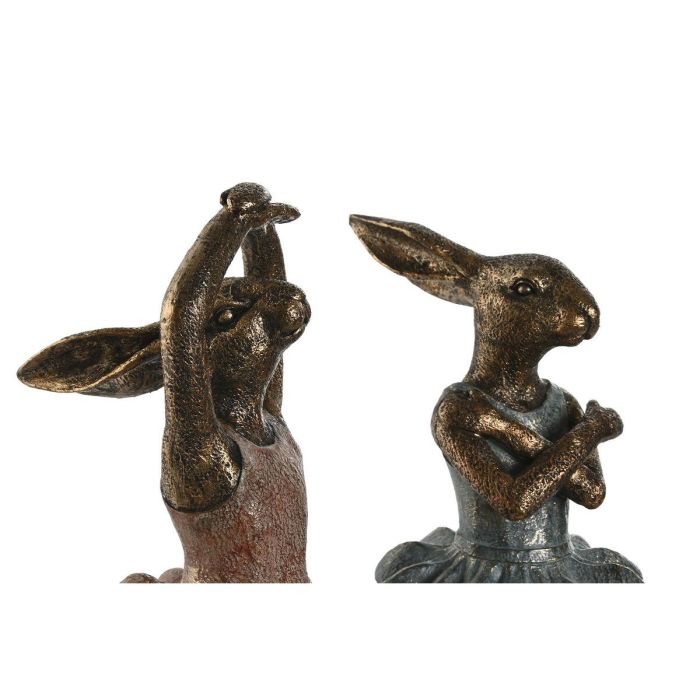 Figura Romantico DKD Home Decor Dorado Azul 12 x 30.5 x 13 cm (2 Unidades) 2 Figura Romantico DKD Home Decor Dorado Azul 12 x 30.5 x 13 cm (2 Unidades) 2