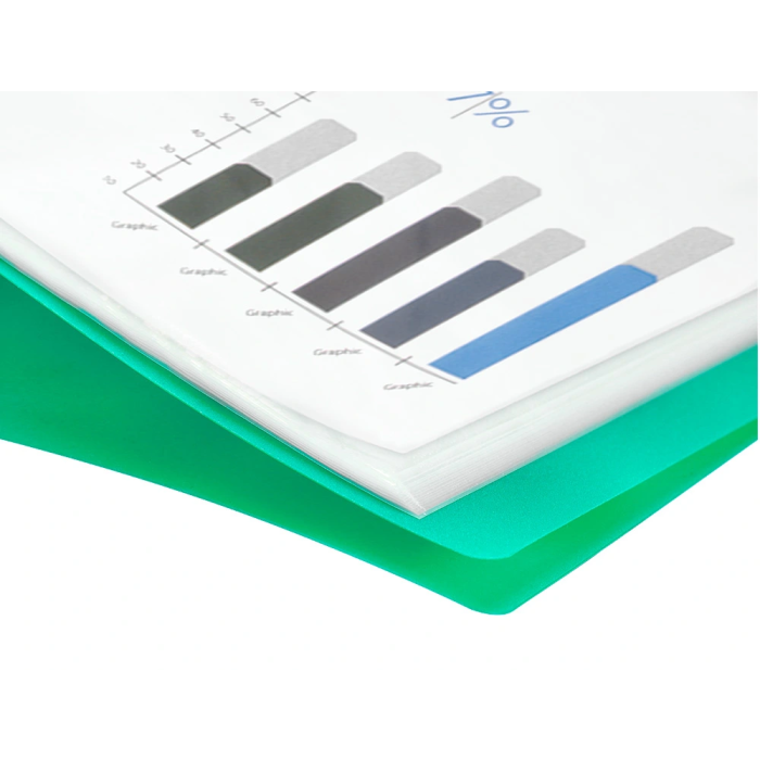Liderpapel Carpeta Escaparate 40 Fundas Polipropileno DIN A4 Verde Translucido 7