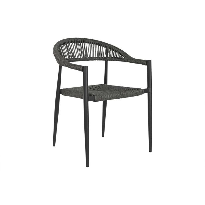 Silla de Jardín Home ESPRIT Negro Gris oscuro Aluminio Ratán 56 x 60 x 78 cm Silla de Jardín Home ESPRIT Negro Gris oscuro Aluminio Ratán 56 x 60 x 78 cm