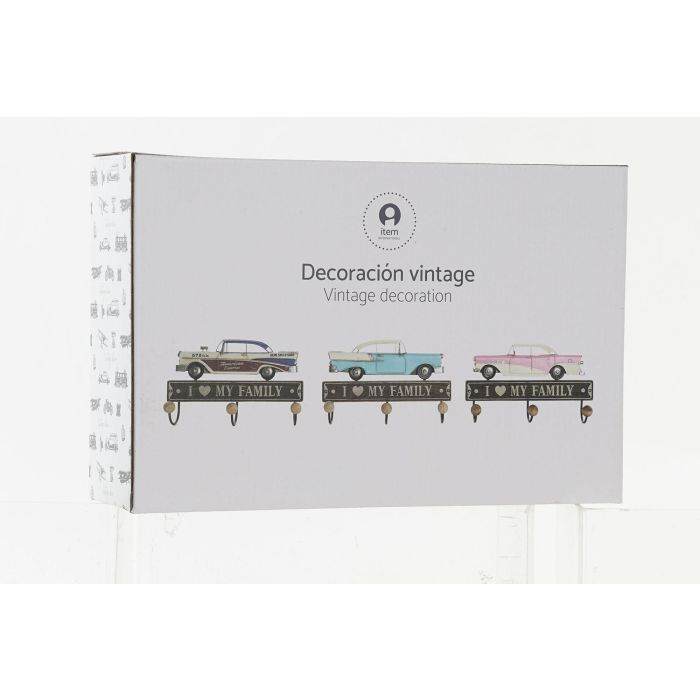 Perchero Pared Vintage DKD Home Decor Azul Rosa 8 x 17 x 29 cm (3 Unidades) 2 Perchero Pared Vintage DKD Home Decor Azul Rosa 8 x 17 x 29 cm (3 Unidades) 2