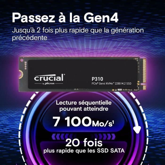 Crucial Disco Duro Interno SSD 4TB M.2 2280 NVMe PCIe 4.0 7100 MB/s Lectura 6000 MB/s Escritura 4