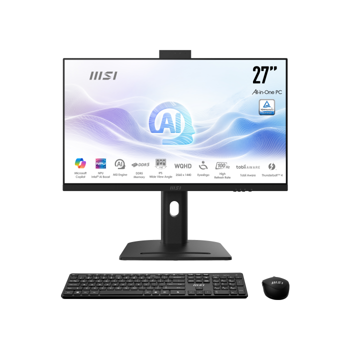 MSI All-in-One AM273Q AI 1UM-055ES, 27" IPS 2560x1440 (WQHD) 100Hz, Intel Ultra 7 155H, Intel Iris Xe Graphics, 32GB DDR5, SSD 1TB, Windows 11 Pro, Negro 0 MSI All-in-One AM273Q AI 1UM-055ES, 27" IPS 2560x1440 (WQHD) 100Hz, Intel Ultra 7 155H, Intel Iris Xe Graphics, 32GB DDR5, SSD 1TB, Windows 11 Pro, Negro 0