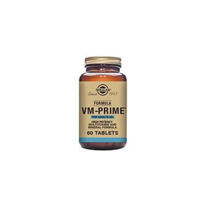 SOLGAR Formula Vm Prime Multivitamínico y Multimineral Adultos +50 Años, Rico en Antioxidantes, Apto Veganos, 60 Comprimidos