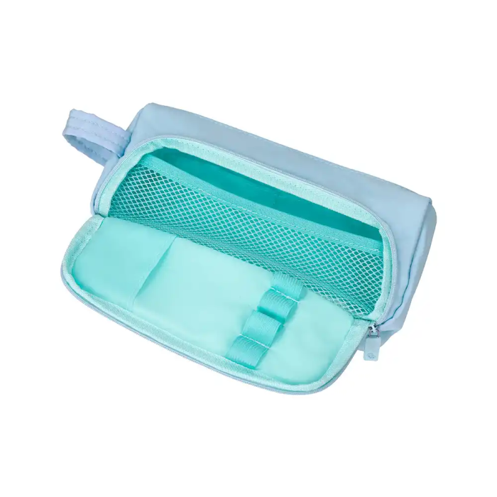 Liderpapel Estuche Portatodo Minibag, Azul Pastel, 2 Cremalleras, Bolsillo Interior, 210x100x70 mm 4