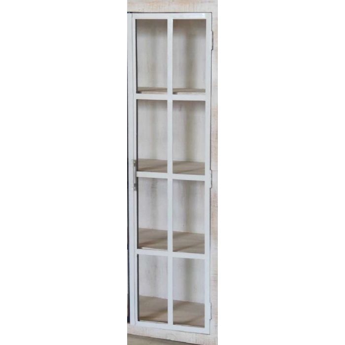 DKD Home Decor Estantería Moderna con 4 Puertas y 6 Baldas, de Madera de Mango y Metal, Color Blanco 170x45x200 cm 1