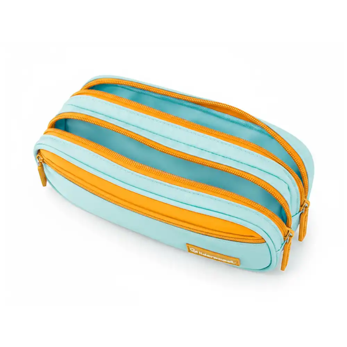 Liderpapel Estuche Portatodo Duo 3 Cremalleras con Bolsillo Frontal, Azul Claro, 220x90x70 mm 5