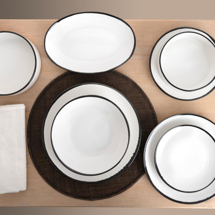 Ariane Plato Porcelana Vital Filo 24 cm Blanco Cerámica Reforzado Hostelería Alta Resistencia Brillo Apto Microondas Lavavajillas (6 Unidades) 4