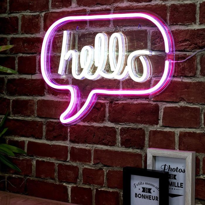 Home Deco Factory Lámpara LED Neon "Hello" con Efecto Neón 220 Leds USB 43x2x31 cm 5 Home Deco Factory Lámpara LED Neon "Hello" con Efecto Neón 220 Leds USB 43x2x31 cm 5