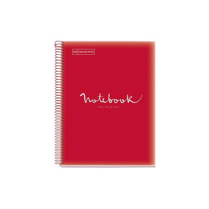 Bloc Miquelrius Emotions Notebook 5 Micro.Tapa Pp A4 120H 90G Cuadric.5X5 Rojo (Set de 5)
