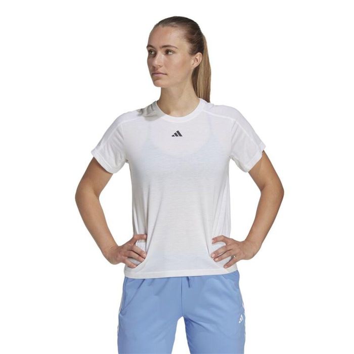 Camiseta de Manga Corta Mujer Adidas HR7796 Blanco (XS) 4