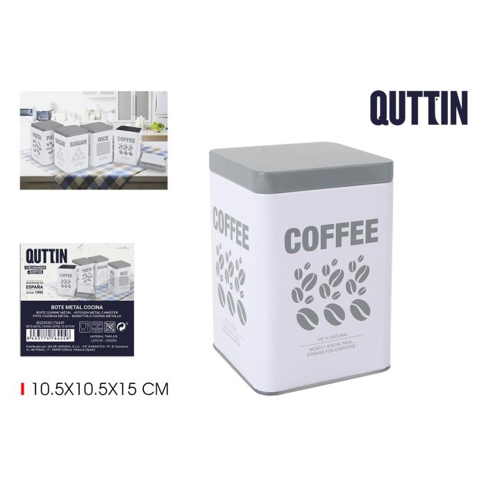 Bote de metal para café Quttin, 10.5x15 cm (12 Unidades) Bote de metal para café Quttin, 10.5x15 cm (12 Unidades)