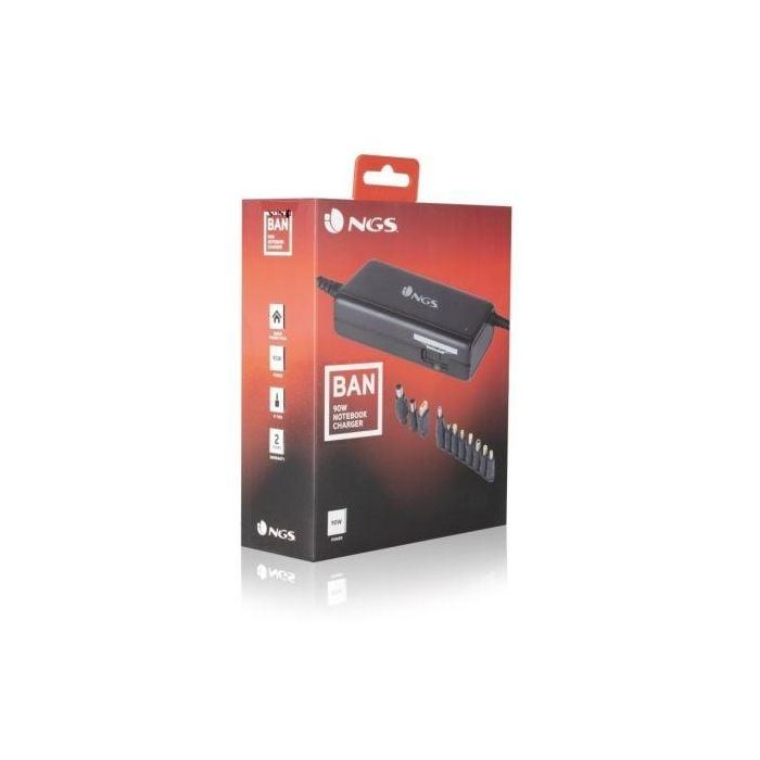 Cargador para Portátil NGS Ban Negro 90 W 3 Cargador para Portátil NGS Ban Negro 90 W 3