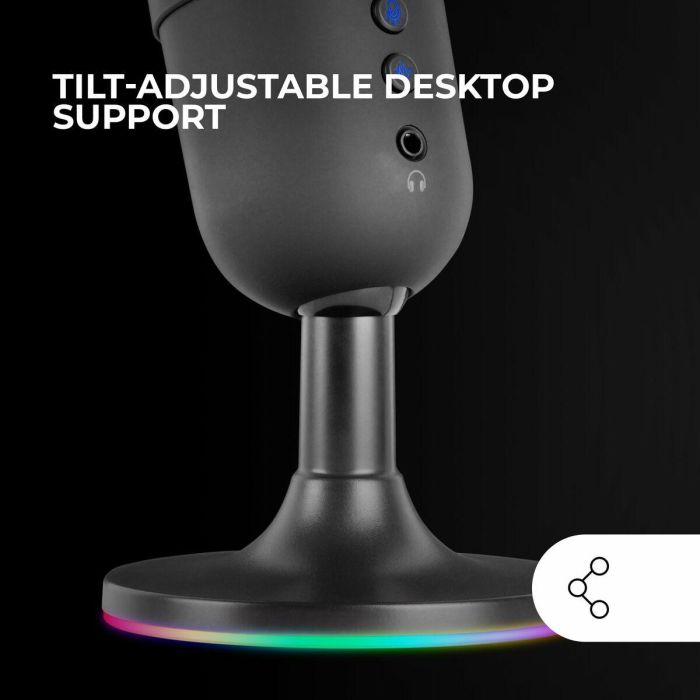 Mars Gaming Micrófono de Estudio USB Alta Definición, Cancelación de Ruido ENC, Cardioide, ARGB Flow, Plug & Play para Streaming, Gaming y Podcasting 4